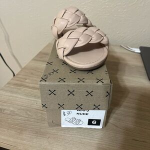 Womens Nude Braided Sandals